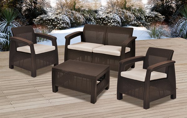 Conjunto jardin Keter Corfu Lounge Set Marron